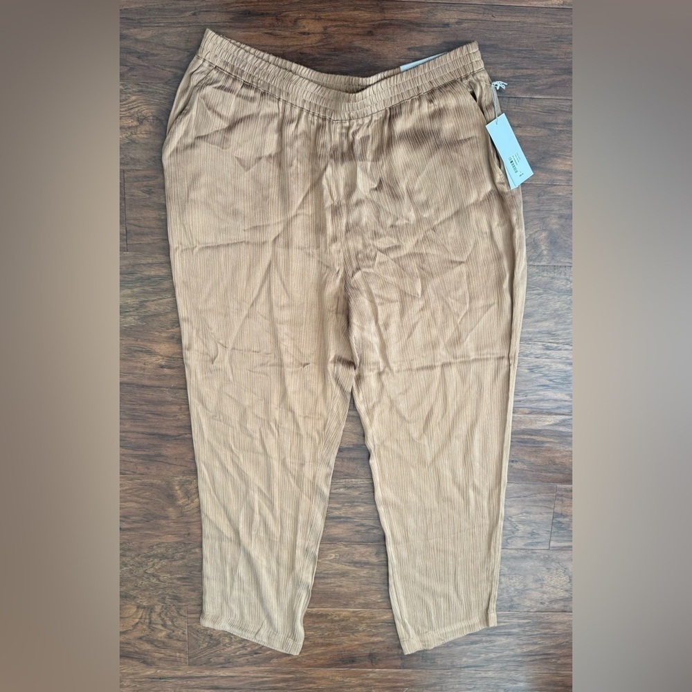 Soft Surroundings Turis Straight Leg Cropped Ankle Pants Silky NWT Large